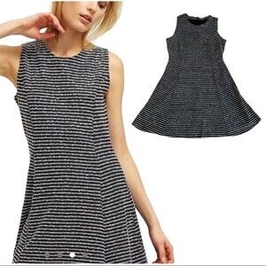 Hugo Boss Orange Dicoco Skater Dress S Black White Fit & Flare Casual